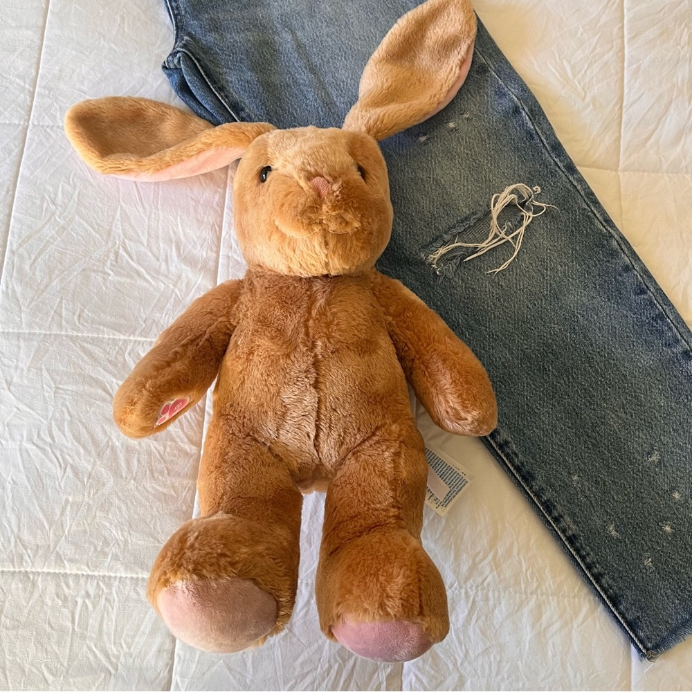 Build A Bear Brown Bunny Rabbit Long Pink Ears Plush Stuffed Animal Pawlette‎